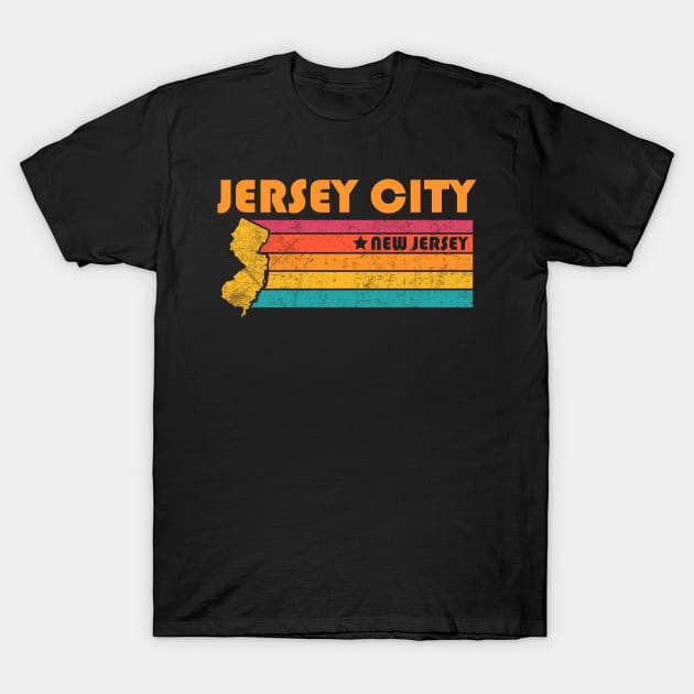 Jersey City New Jersey Vintage Distressed Souvenir T-Shirt by NickDezArts